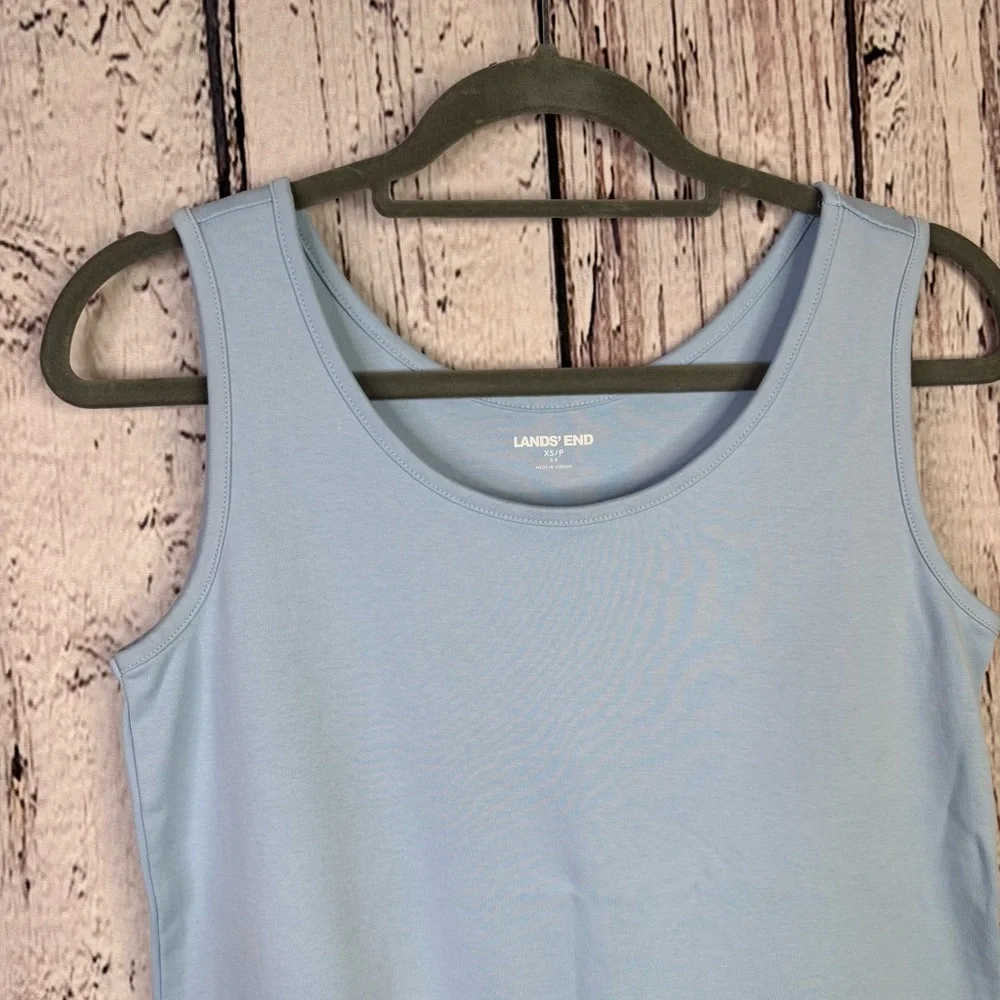 Lands’ End‎ Light Blue Sleeveless Tank Top Size XSP Petite 2-4P Cotton Pullover - Picture 2 of 10